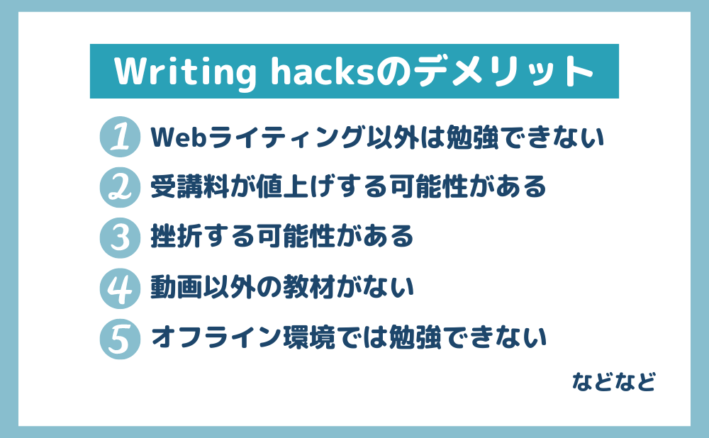 writing hacksのデメリット